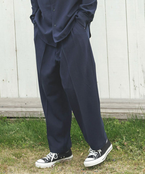 MR.OLIVE / PEACHSKIN STRETCH GABARDINE / 2TACK WIDE EASY PANTS / ミスターオリーブ ピーチスキンストレッチギャバジン 2タックワイドイージーパンツ